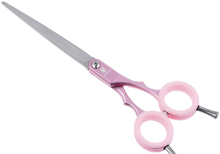 Jargem Asian Style Light Straight Scissors 6.5" – Ultra-Light, Colored Rings, Purple Finish