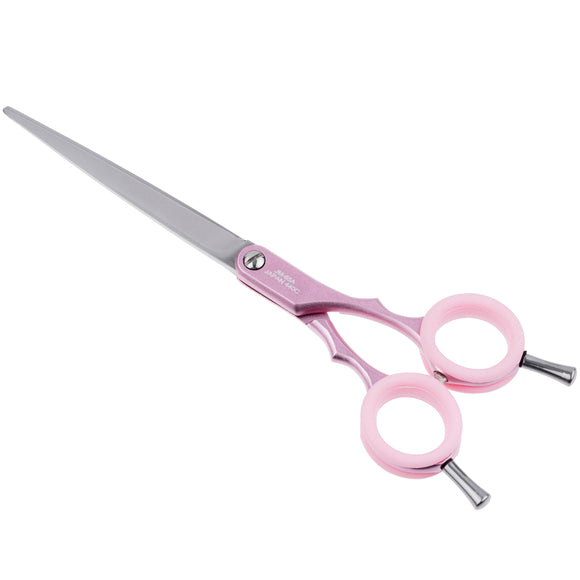 Jargem Asian Style Light Straight Scissors 6.5" – Ultra-Light, Colored Rings, Purple Finish