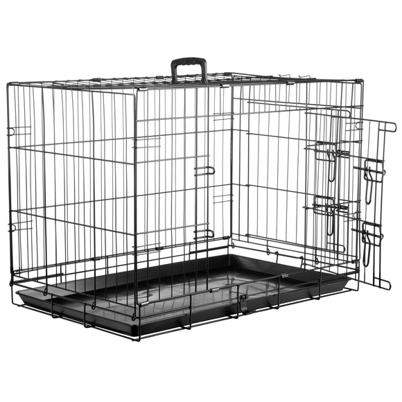 Flamingo Mezo Black Metal Dog Cage – Medium Size, Sturdy and Secure Design