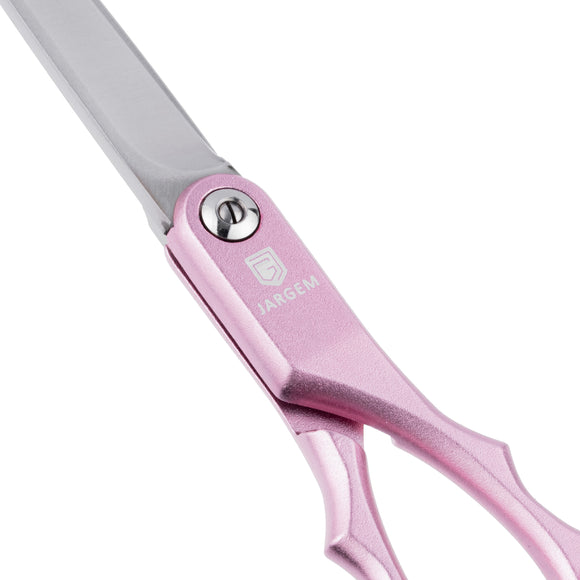 Jargem Asian Style Light Straight Scissors 6.5" – Ultra-Light, Colored Rings, Purple Finish