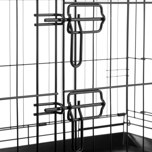 Flamingo Mezo Black Metal Dog Cage – Medium Size, Sturdy and Secure Design