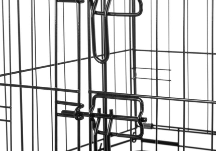 Flamingo Mezo Black Metal Dog Cage – Sturdy Small Crate, 43x61x50cm, Secure Design
