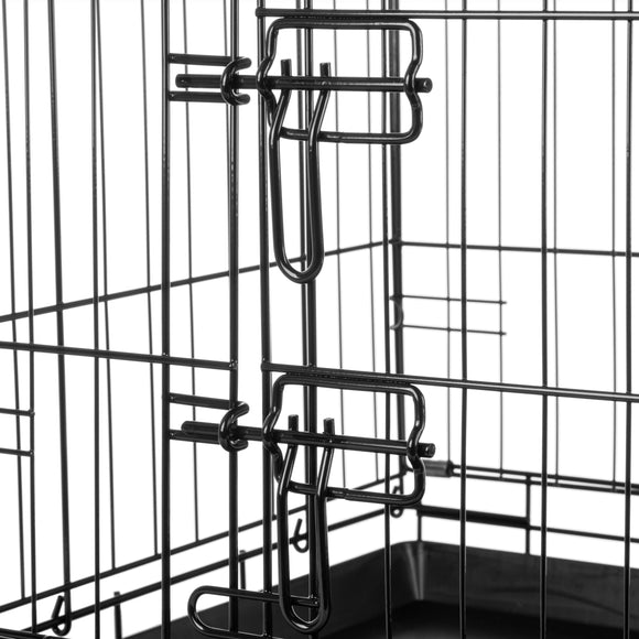 Flamingo Mezo Black Metal Dog Cage – Sturdy Small Crate, 43x61x50cm, Secure Design