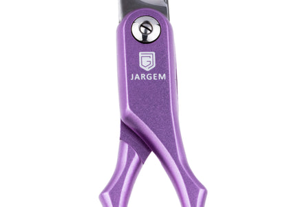 Jargem Asian Style Light Straight Scissors 6.5" – Ultra-Light, Colored Rings, Purple Finish