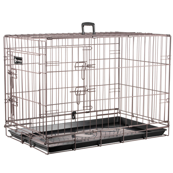 Flamingo Ebo Taupe Metal Dog Cage – Medium Size, Durable Secure Design 47x77x55cm