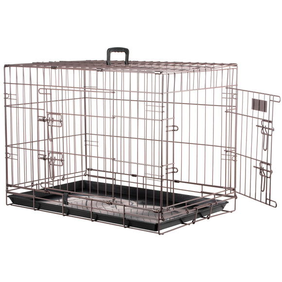 Flamingo Ebo Taupe Metal Dog Cage – Medium Size, Durable Secure Design 47x77x55cm
