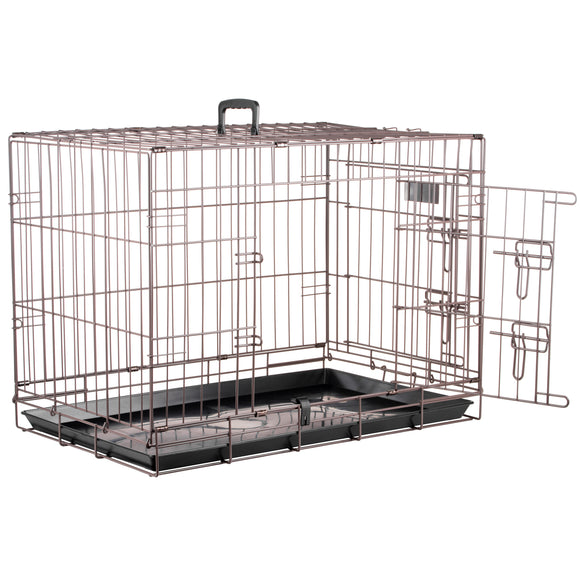 Flamingo Ebo Taupe Metal Dog Cage – Medium Size, Durable Secure Design 47x77x55cm