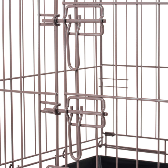 Flamingo Ebo Taupe Metal Dog Cage – Medium Size, Durable Secure Design 47x77x55cm