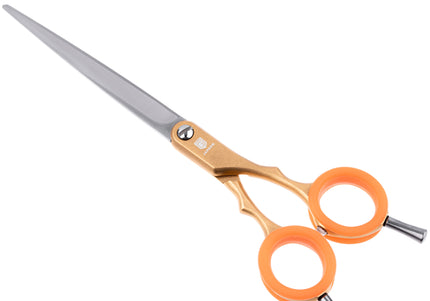 Jargem Asian Style Light Straight Scissors 6.5" – Ultra-Light, Colored Rings, Purple Finish