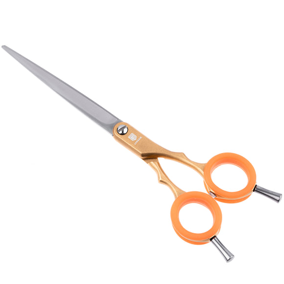 Jargem Asian Style Light Straight Scissors 6.5" – Ultra-Light, Colored Rings, Purple Finish