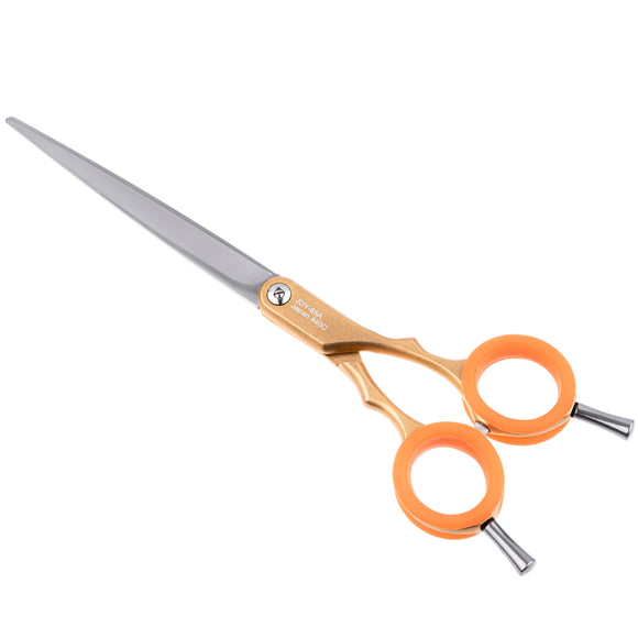 Jargem Asian Style Light Straight Scissors 6.5" – Ultra-Light, Colored Rings, Purple Finish