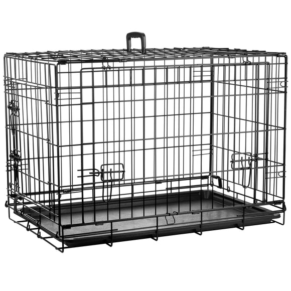 Flamingo Nyo Black Metal Dog Cage – Medium Size, Lift-Up Door, Sturdy Construction