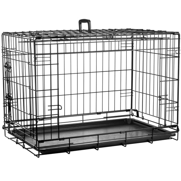 Flamingo Nyo Black Metal Dog Cage – Medium Size, Lift-Up Door, Sturdy Construction