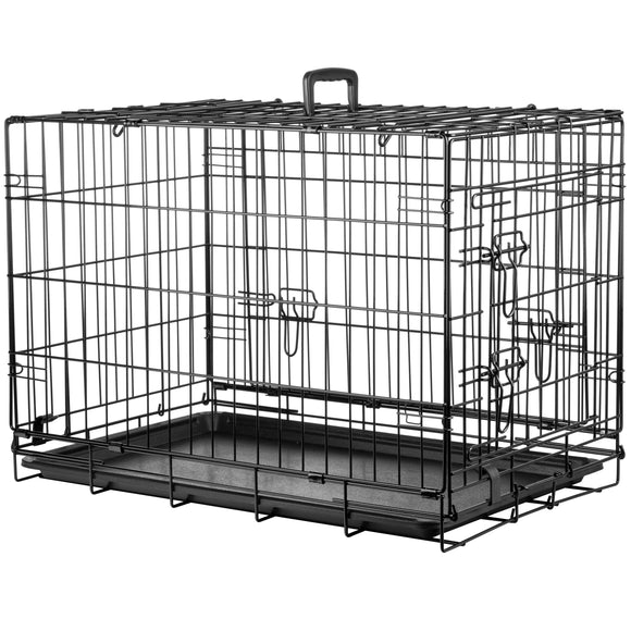 Flamingo Nyo Black Metal Dog Cage – Medium Size, Lift-Up Door, Sturdy Construction