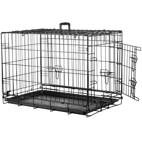 Flamingo Nyo Black Metal Dog Cage – Medium Size, Lift-Up Door, Sturdy Construction