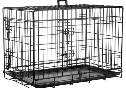 Flamingo Keo Black Metal Dog Cage – Medium Size, Sturdy and Secure Design 47x77x54cm