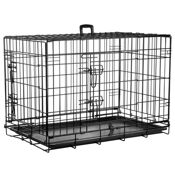 Flamingo Keo Black Metal Dog Cage – Medium Size, Sturdy and Secure Design 47x77x54cm