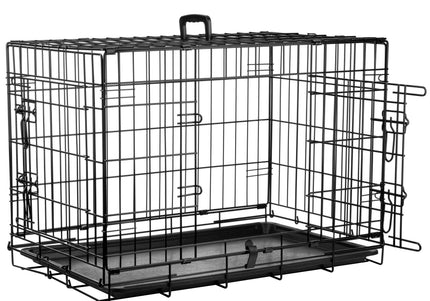 Flamingo Keo Black Metal Dog Cage – Medium Size, Sturdy and Secure Design 47x77x54cm