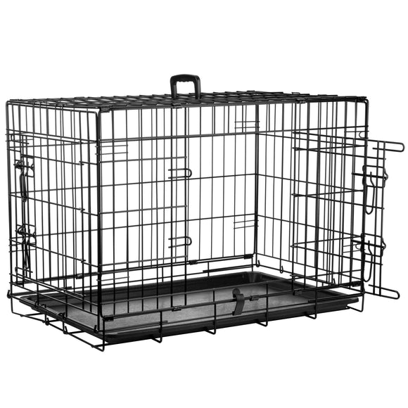 Flamingo Keo Black Metal Dog Cage – Medium Size, Sturdy and Secure Design 47x77x54cm