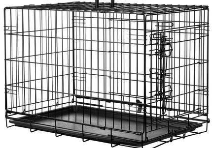Flamingo Keo Black Metal Dog Cage – Medium Size, Sturdy and Secure Design 47x77x54cm