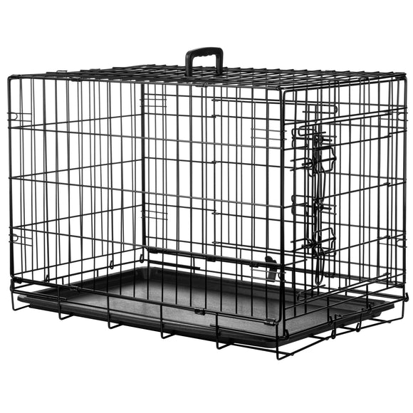 Flamingo Keo Black Metal Dog Cage – Medium Size, Sturdy and Secure Design 47x77x54cm