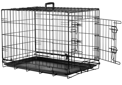Flamingo Keo Black Metal Dog Cage – Medium Size, Sturdy and Secure Design 47x77x54cm