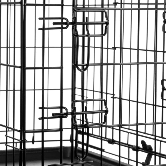 Flamingo Keo Black Metal Dog Cage – Medium Size, Sturdy and Secure Design 47x77x54cm