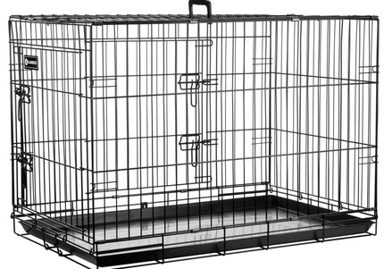 Flamingo Ebo Black Metal Dog Cage – Large Size, Sturdy and Secure Design