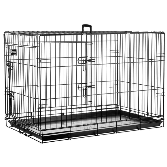 Flamingo Ebo Black Metal Dog Cage – Large Size, Sturdy and Secure Design