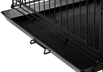Flamingo Mezo Black Metal Dog Cage – Large Size, Sturdy and Secure Design