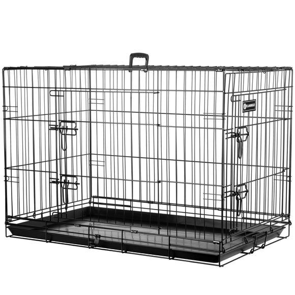 Flamingo Ebo Black Metal Dog Cage – Large Size, Sturdy and Secure Design