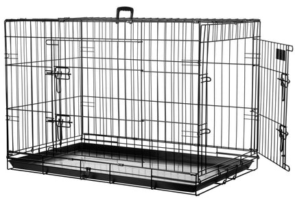 Flamingo Ebo Black Metal Dog Cage – Large Size, Sturdy and Secure Design