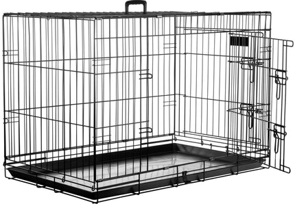 Flamingo Ebo Black Metal Dog Cage – Large Size, Sturdy and Secure Design