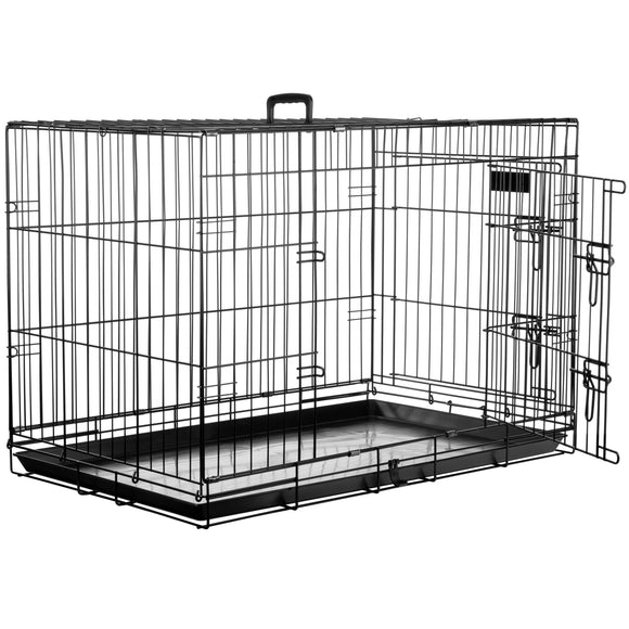 Flamingo Ebo Black Metal Dog Cage – Large Size, Sturdy and Secure Design