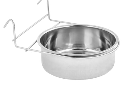 Show Tech Steel Kennel Bowl with Hanger – Durable Stainless, 900ml Capacity