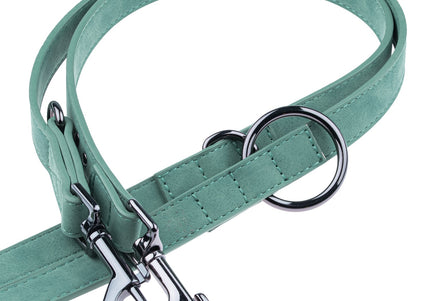 Flamingo Delu Training Leash – Detachable Eco-Leather Dog Lead, Green, 205cm, Durable Design