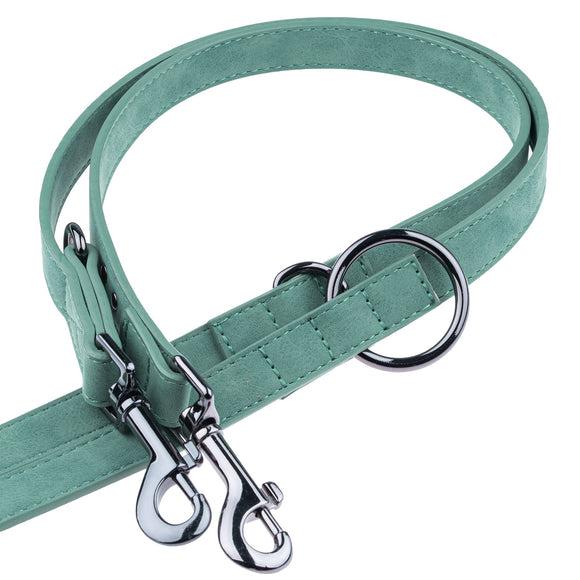 Flamingo Delu Training Leash – Detachable Eco-Leather Dog Lead, Green, 205cm, Durable Design