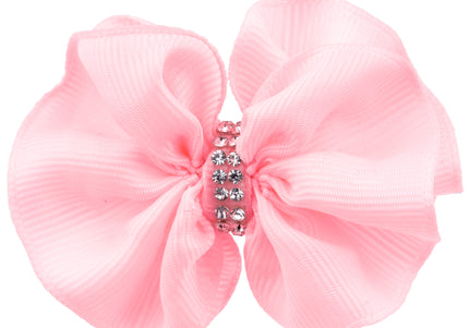 Blovi Bow Premium Grooming Bow with Zircon Accents – Elegant Beige Design