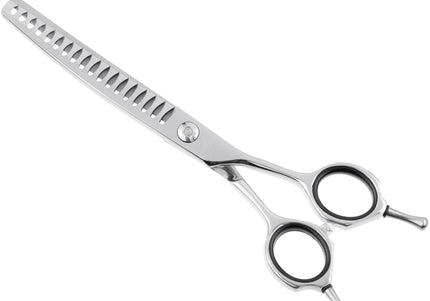 Jargem Curved Chunkers 6.5" – Professional 18-Tooth Single-Sided Thinning Shears, Precision Cut
