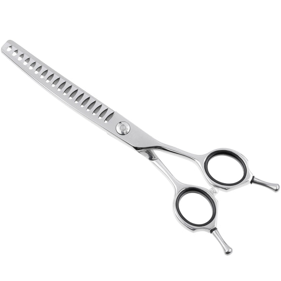 Jargem Curved Chunkers 6.5" – Professional 18-Tooth Single-Sided Thinning Shears, Precision Cut