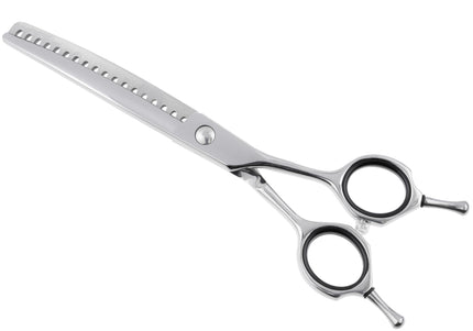 Jargem Curved Chunkers 6.5" – Professional 18-Tooth Single-Sided Thinning Shears, Precision Cut