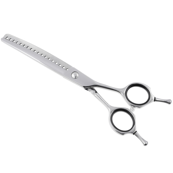 Jargem Curved Chunkers 6.5" – Professional 18-Tooth Single-Sided Thinning Shears, Precision Cut