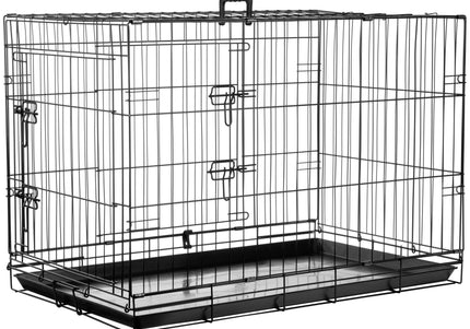 Flamingo Mezo Black Metal Dog Cage – Large Size, Sturdy and Secure Design