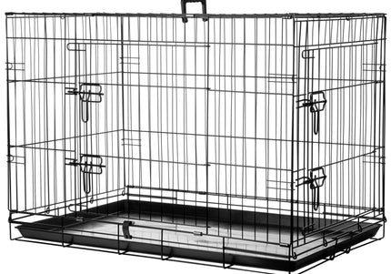 Flamingo Mezo Black Metal Dog Cage – Large Size, Sturdy and Secure Design