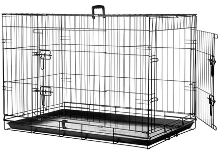 Flamingo Mezo Black Metal Dog Cage – Large Size, Sturdy and Secure Design
