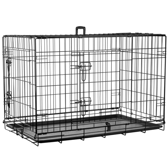 Flamingo Keo Black Metal Dog Cage – Large Size, Sturdy and Secure Construction