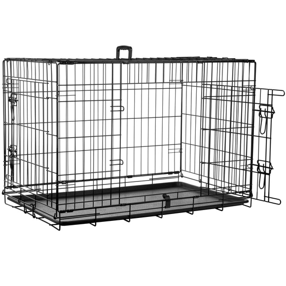 Flamingo Keo Black Metal Dog Cage – Large Size, Sturdy and Secure Construction