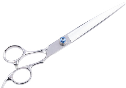 Jargem Lefty Straight Scissors 7.5in – Left-Handed Grooming Shears with Diamond Accent, Precision Cut