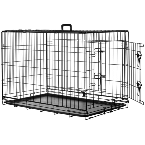 Flamingo Keo Black Metal Dog Cage – Large Size, Sturdy and Secure Construction