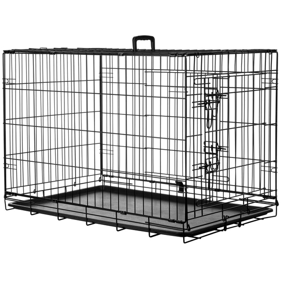 Flamingo Keo Black Metal Dog Cage – Large Size, Sturdy and Secure Construction